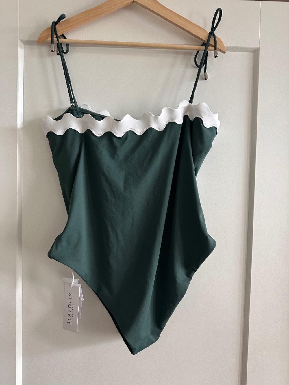 Seafolly Sea Dive Gia Bandeau Green One Piece Swimsuit - Picture 7 of 11
